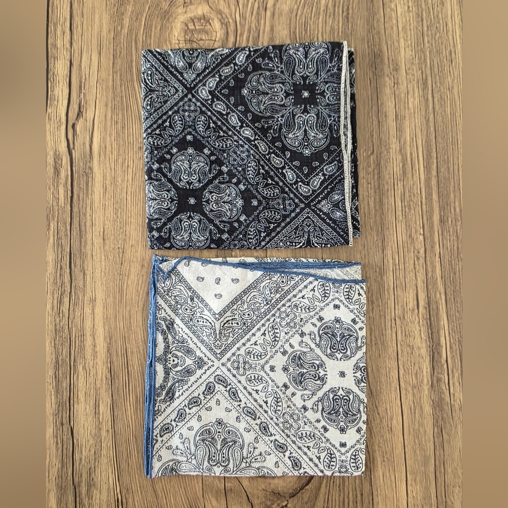 Paisley Bandana Set in Black and White